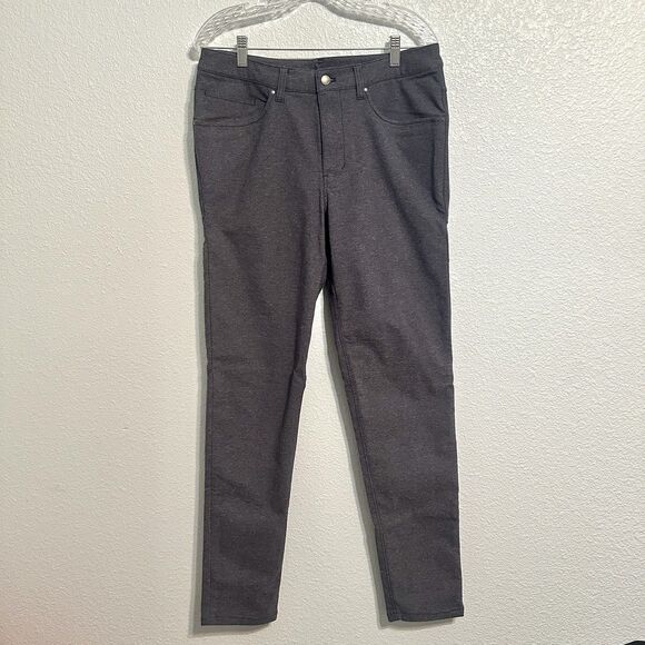 Lululemon Pants Mens Size 32x32 ABC Slim Tech Heathered Deep Blue Canvas LM5983S - Picture 1 of 14